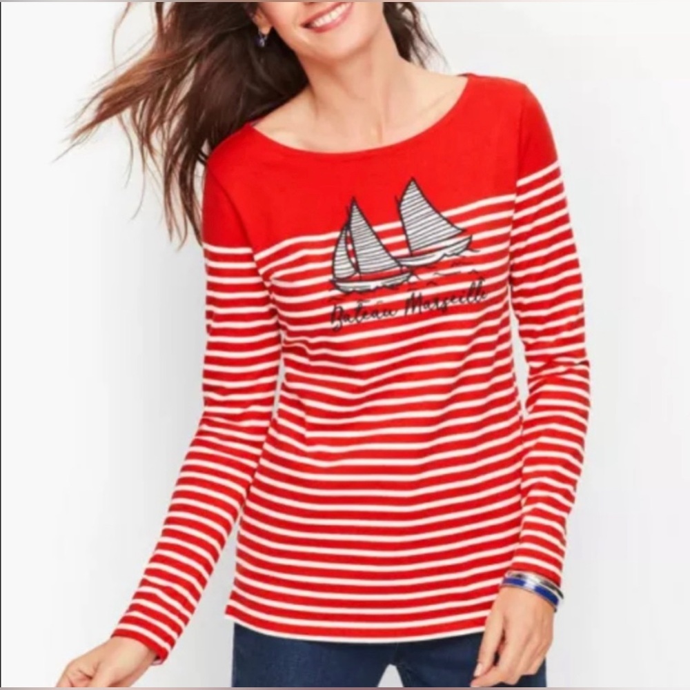 Talbot Stripped Nautical Print Top